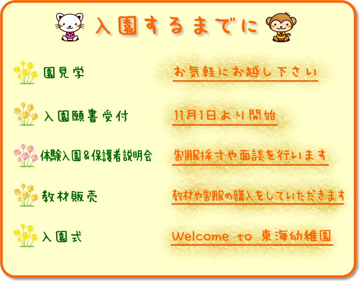 入園するまでに